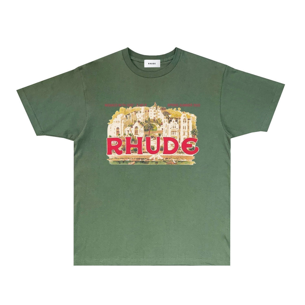Rhude T-shirts Printed Trendy Pure Cotton
