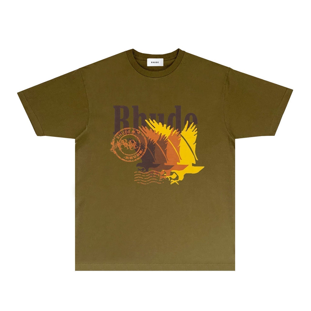 Rhude T-shirts Printed Trendy Pure Cotton