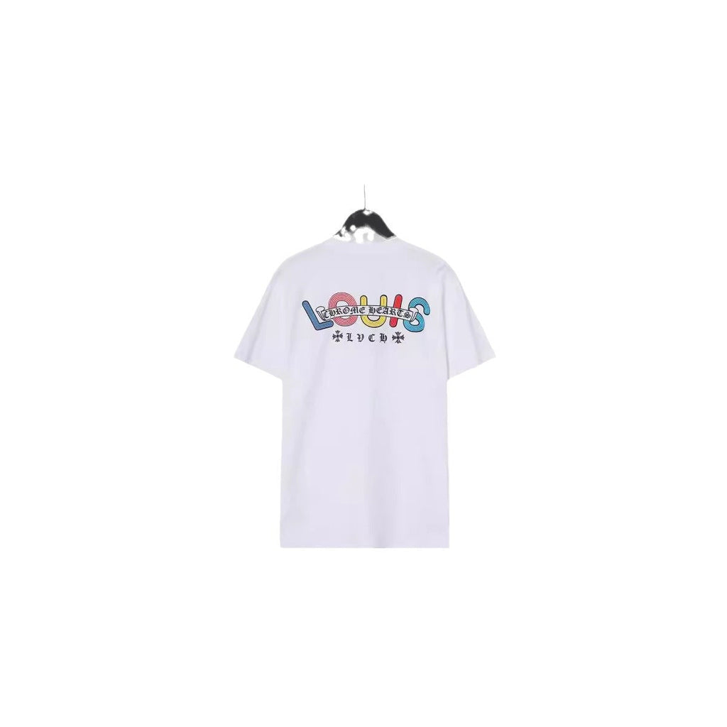 Chrome Heart T Shirts Croix Cross Color Leather Printed Short Sleeve T-Shirt