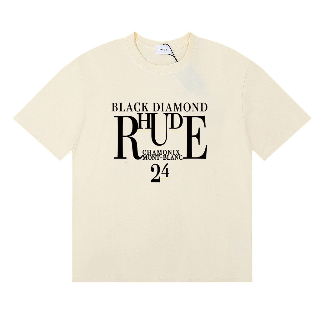 Rhude T-shirt Micro Label Letter Skull Print Short Sleeve T-shirt