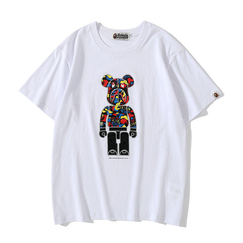 Bape Bearbrick T-Shirt Camouflage Loose Short Sleeve Men And Women Same Style