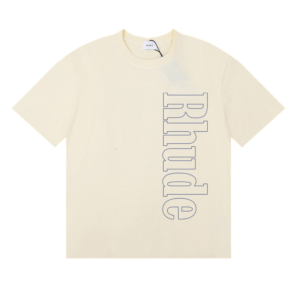 Rhude T-shirt Micro Label Letter Skull Print Short Sleeve T-shirt