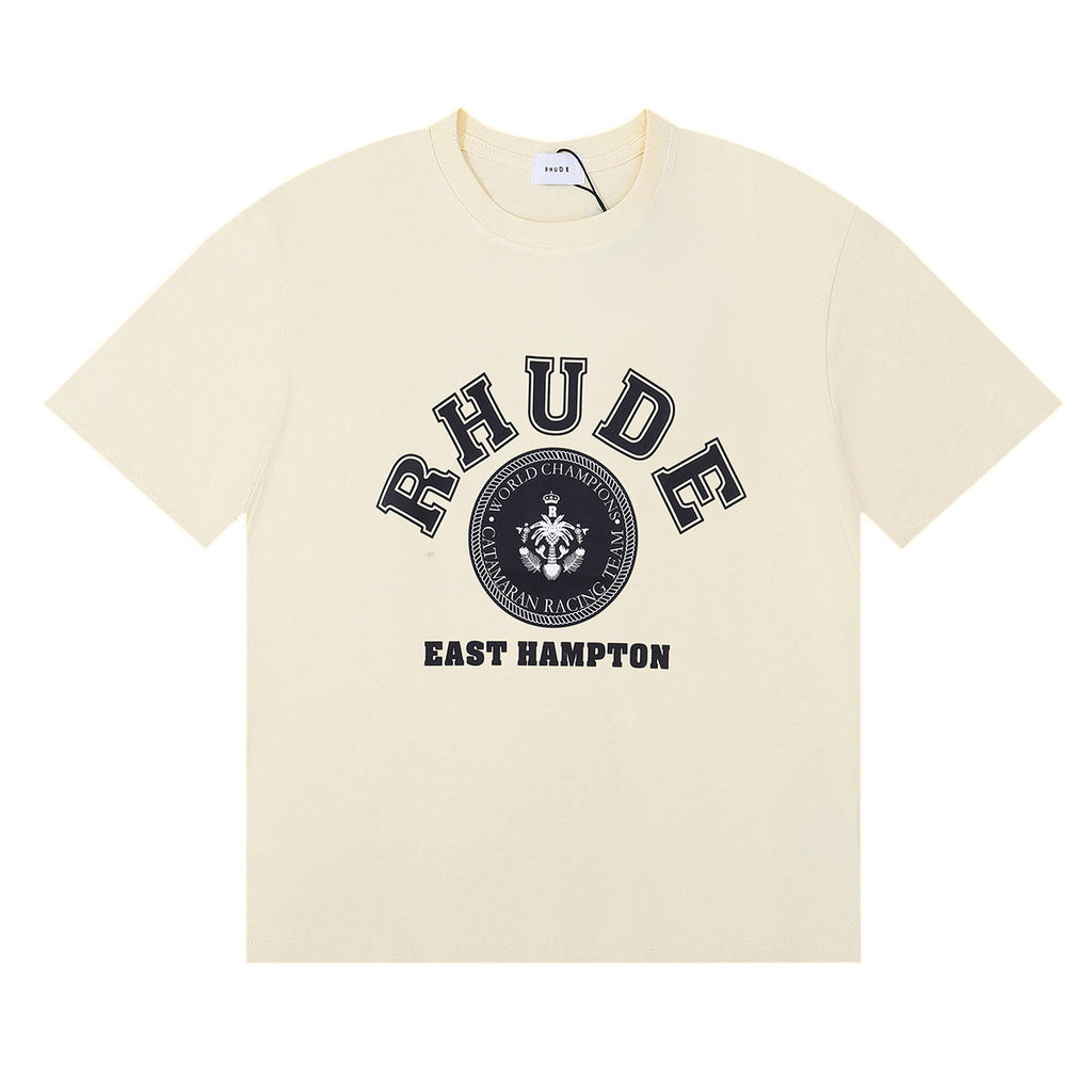 Rhude T-shirt Micro Label Letter Pattern Printed Short Sleeve T-shirt