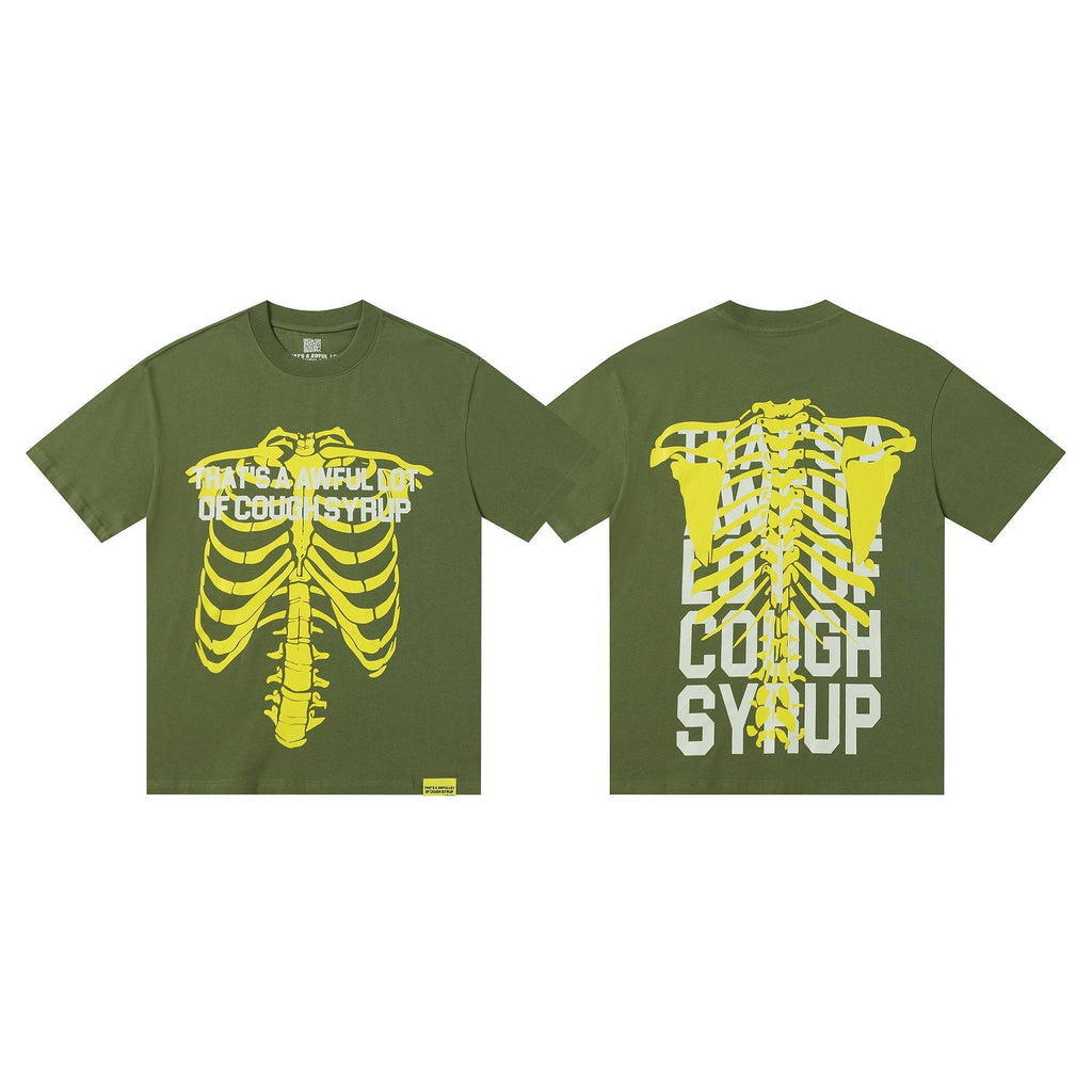 THAT'S A AWFUL LOT OF COUGH SYRUP Ribcage Graphic T-Shirt ¡ª front