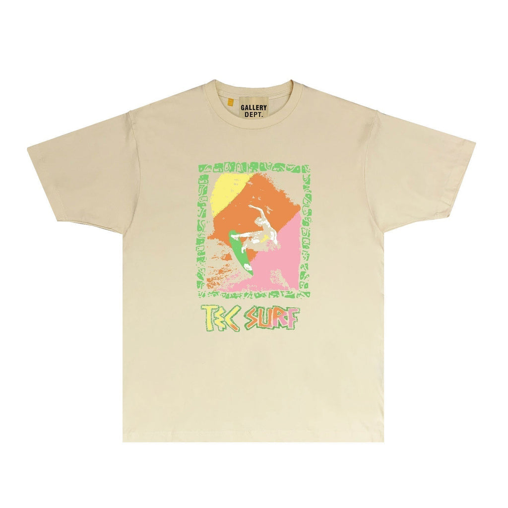 Gallery Dept T Shirt Retro Printed Loose Short-Sleeved Shirt